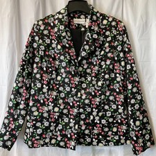 Vintage Alfred Dunner Ditsy Daisy Floral Structured Blazer Sz 12 Retro Cottage
