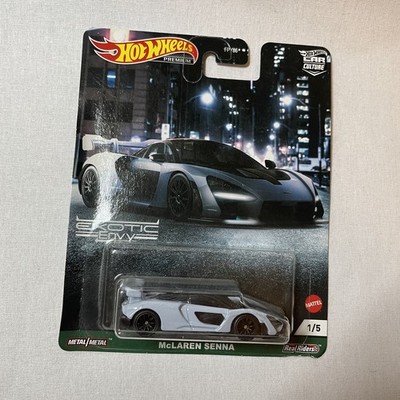 Hot Wheels Exotic Envy McLaren Senna White/Black Real Riders 1:64 Diecast Metal