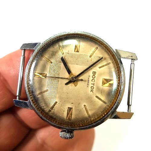 VINTAGE SOVIET RUSSIA USSR WRIST MENS WATCH VOSTOK MECHANICS NOT WORKING RARE - Picture 14 of 15