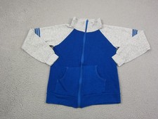 True Vintage Track Jacket Womens Large Blue Gray Sweater Zip Made in USA 50s 60s