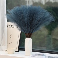 Blue Pampas Grass Decor - 30pcs 24 Inch Faux Pampas Grass Decor , Tall Pampas...