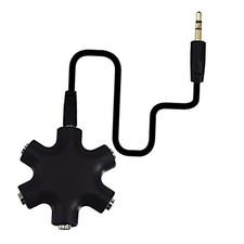 Headphone Splitter - 5-Jack 3.5mm Audio Stereo Adapter for Headsets, Earbuds,