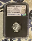 1943-P Lincoln Steel Wheat Cent, NGC MS 66, Original Bag Fragment Label