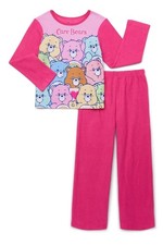 Care Bears Girl's Pink Multi-Character Soft Flannel Pajama Set size L 10-12