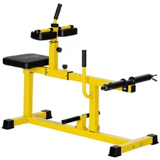 Seated Calf Raise Machine Home Gym Strength Training Equipment, Yellow