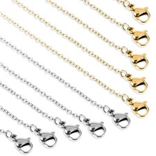 20 Pack Necklace Chains Bulk, 1,5mm Gold and Silver Plated DIY gold,silver