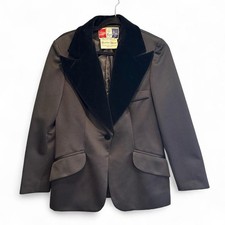 Vintage 1970s Lilli Ann Black Blazer w Velvet Collar Marshall-Rousso Las Vegas