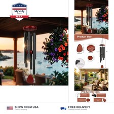 Wind Chimes for Outside Deep Tone, 37" Large Memorial Wind Chimes for Loss of...