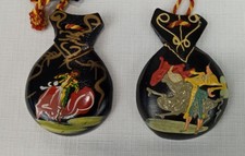 Vintage 1960's Castanets Flamenco dancers Percussion Instrument hand painted