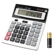 Large Electronic Calculator Counter Solar & Battery Power 12 Digit Display Mu...