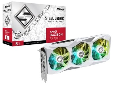 ASRock AMD Radeon RX 7600 Steel Legend 8GB OC GDDR6 128-bit 0dB Silent Cooling