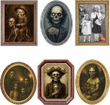Halloween Decorations Indoor Scary Wall Decor, 6Pack 3D Changing Face Moving Pic
