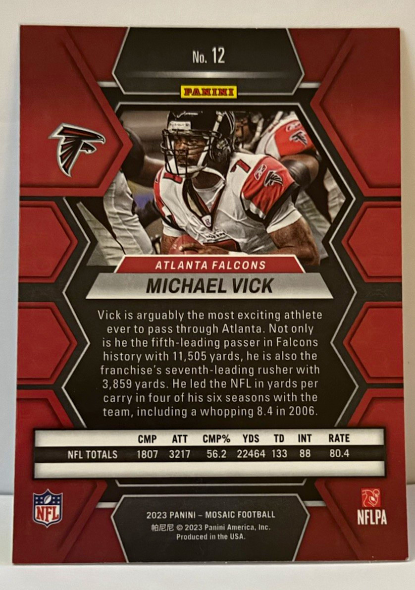 Panini 2023 Mosaic Football Insert Michael Vick #12 Atlanta Falcons