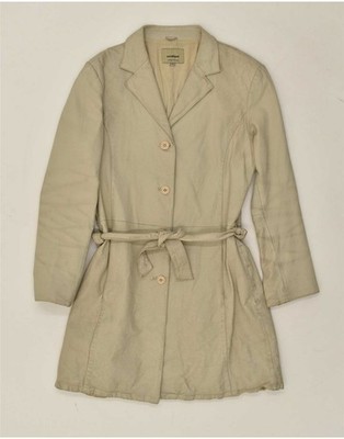 CONBIPEL Womens Leather Coat IT 44 Medium Beige Leather BR69
