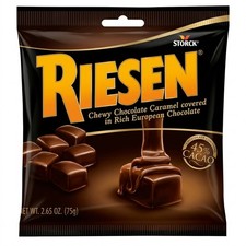 Riesen Chewy Chocolate Caramel 2.65oz Rich European Dark Chocolate Candy Bag