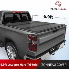 6.9FT Low Pro Hard Tri-fold Tonneau Cover For 20-25 Silverado Sierra 2500 3500HD