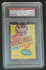 1990 Fleer Basketball Wax Pack Michael Jordan - Back PSA 9 MINT