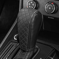 Leather Car Gear Shift Knob Cover, Anti-Slip Breathable Gear Stick Shift Black