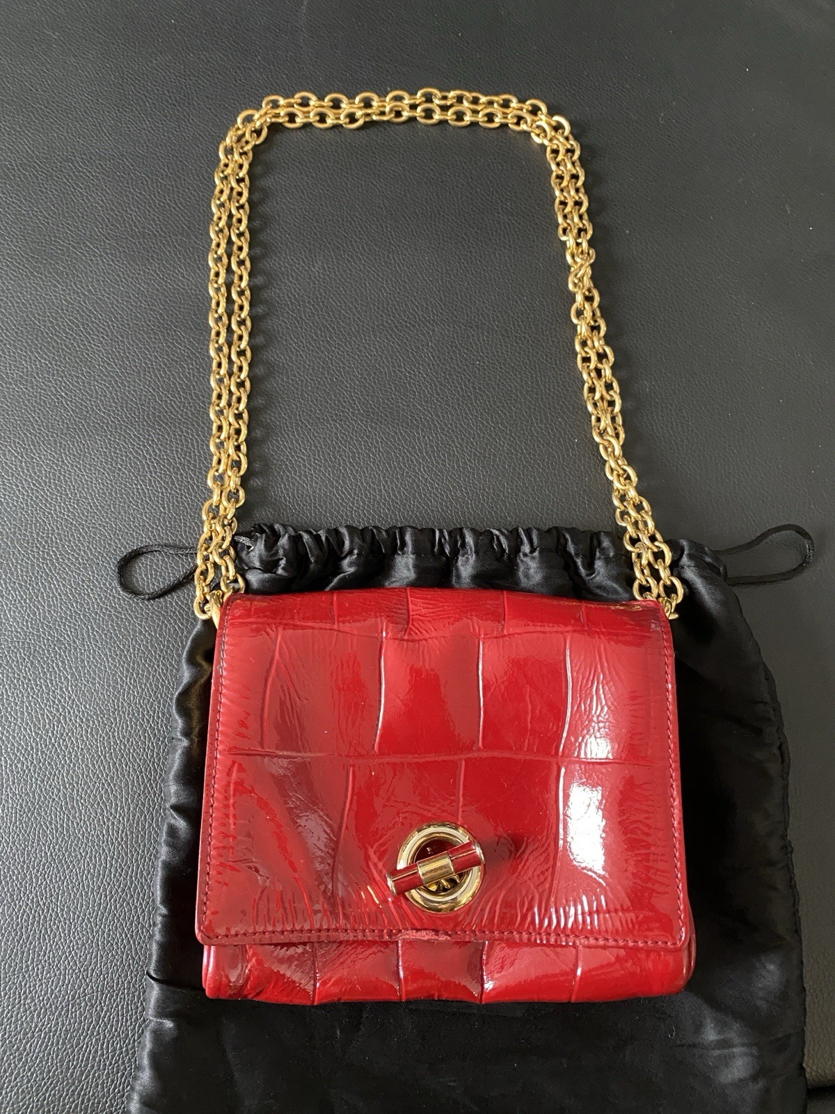 Yves Saint Laurent Rive Gauche Mini Square Patent Leather Bag