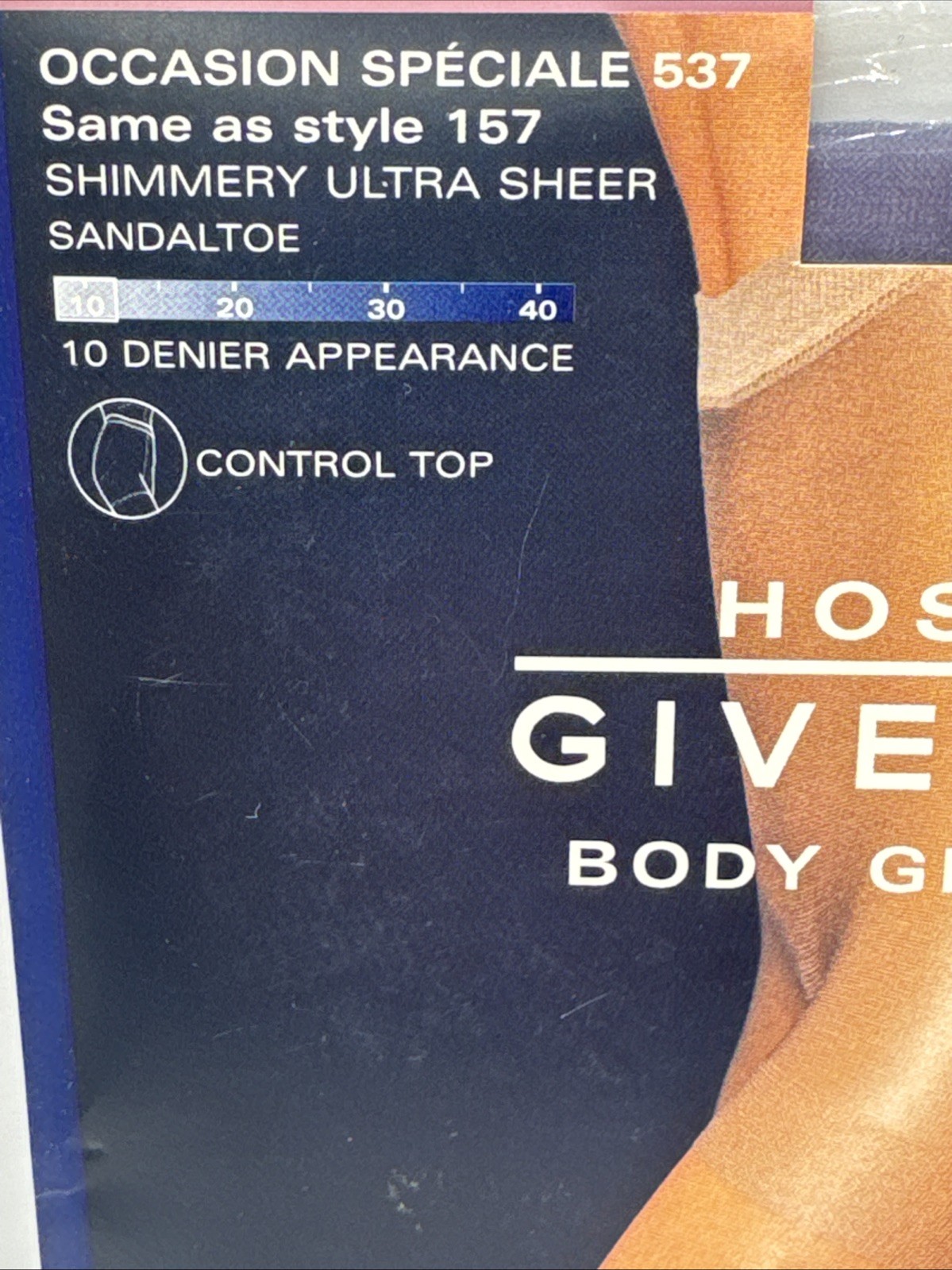 2001 Givenchy Hosiery Pantyhose Body Gleaners Size A Blue Dahlia Shimmer Sheer thumbnail 3