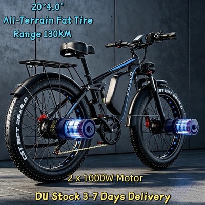 26'' Elektrofahrrad E-Bike 2000W 23Ah 4,0 Fetter Reifen 7-Gänge EBYCCO EB7Pro
