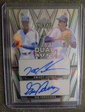 2024 LEAF METAL DUEL AUTO DWIGHT GOODEN/SID FERNANDEZ SILVER PRISMATIC AUTO #/35