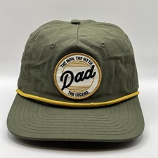 Dad The Man Myth Legend Hat Snapback Green Rope Patch Father Mad Engine One Size