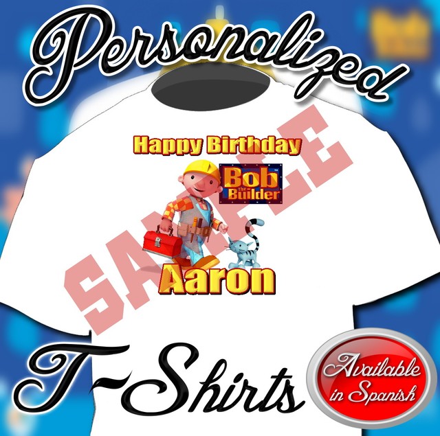New Personalized Custom Bob the Builder Birthday T-Shirt Party Favor