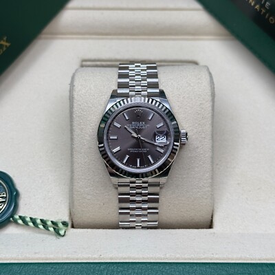Rolex Lady-Datejust NEW 2025 Rhodium Index Dial Stainless Steel Fluted Jubilee