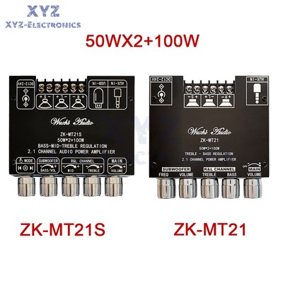 ZK-MT21S 2.1-channel 50WX2+100W Bluetooth Audio Power Amplifier Board Subwoofer