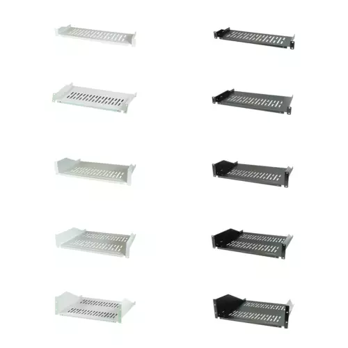 Fachboden 19Zoll 1/2/3HE für Netzwerkschank Tiefe 150/250/300/400mm grau/schwarz