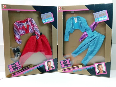 Lot of 2 MC HAMMER Original Rap Fashions Doll Clothing Outfits Mattel 1991 NIB
