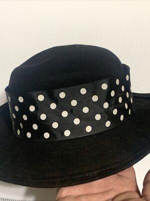 Vintage Geo W. Bollman 100% Wool Black Hat with Black  display picture 1