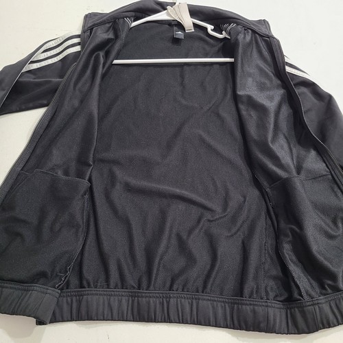 Big Kids Sz Small (8/10)- NEW Black Adidas Jacket Full Zip 3 White Stripes - Picture 11 of 12