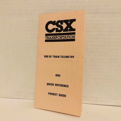 CSX Transportation End Of Train Telemetry RDU Quick Reference Pocket Guide - Picture 19 of 24