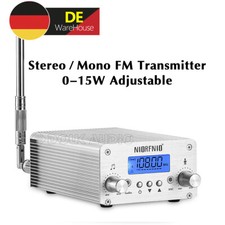 0-15W Adjustable UKW-Sender FM Transmitter Radio Station Bluetooth U-disk PC IN