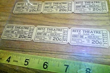 Vintage lot Ritz theatre tickets Admit one 20c St. Clair Pennsylvania 