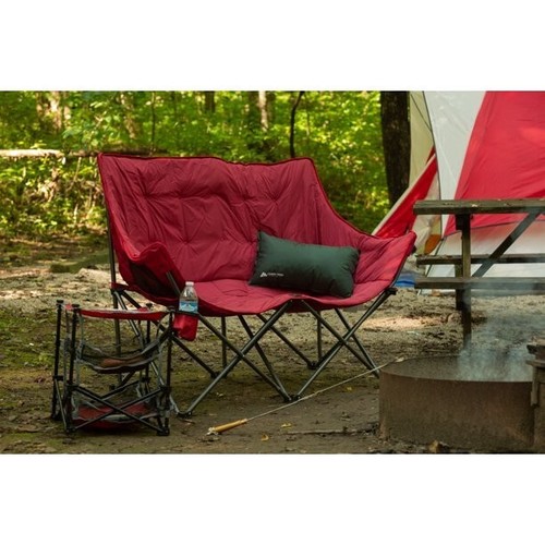 Loveseat Padded Folding Couple 2 Person Portable Double Tube Frame