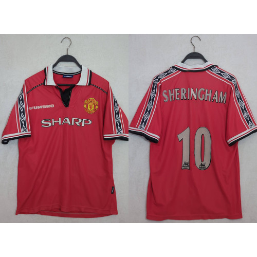 Vintage Manchester United Jersey Umbro 1998-99 Sz.L Red Home Sheringham #10 MUTD