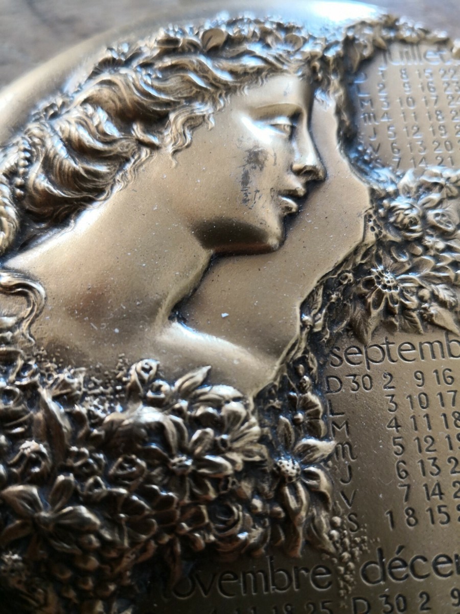 GRANDE MÉDAILLE EN bronze Calendrier Vivez l'Année 1984 avec les Fleurs