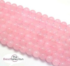 25 Pink Rose Quartz Round Beads Gemstone 8mm Chakra Jewellery Making GS63