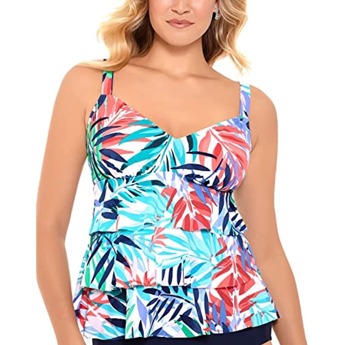 Swim Shorts High Waisted Peplum Tankini Bathing Suit $72 Swim