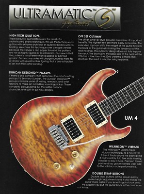 Greg Bennett Design Ultramatic UM 4 Samick Guitar ad 8 x 11 advertisement print