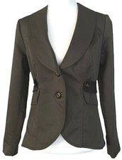 CABI 769 Work-it Blazer Sz 4 Jacket Career Charcoal Gray Peplum Lined