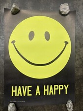 Have a  happy 1970's black light poster vintage face C2606