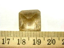 Rutilated quartz faceted gem gold rutile 15x14x8mm rectangle 12 carats jo72