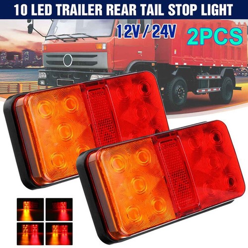 2Pcs LED Truck Trailer Tail Lights Tail Turn Signal Brake Light Running Reverse - Bild 2 von 8
