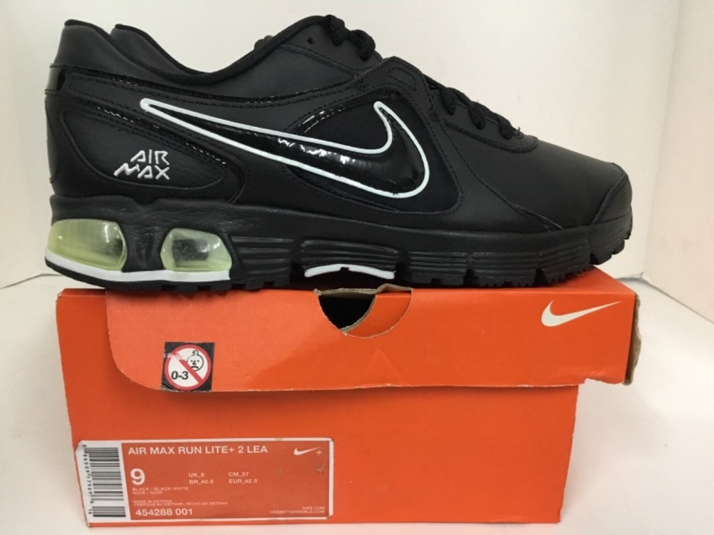 Nike Air Max Run Lite+ 2 Lea Mens sneaker # 454288 001 Black 