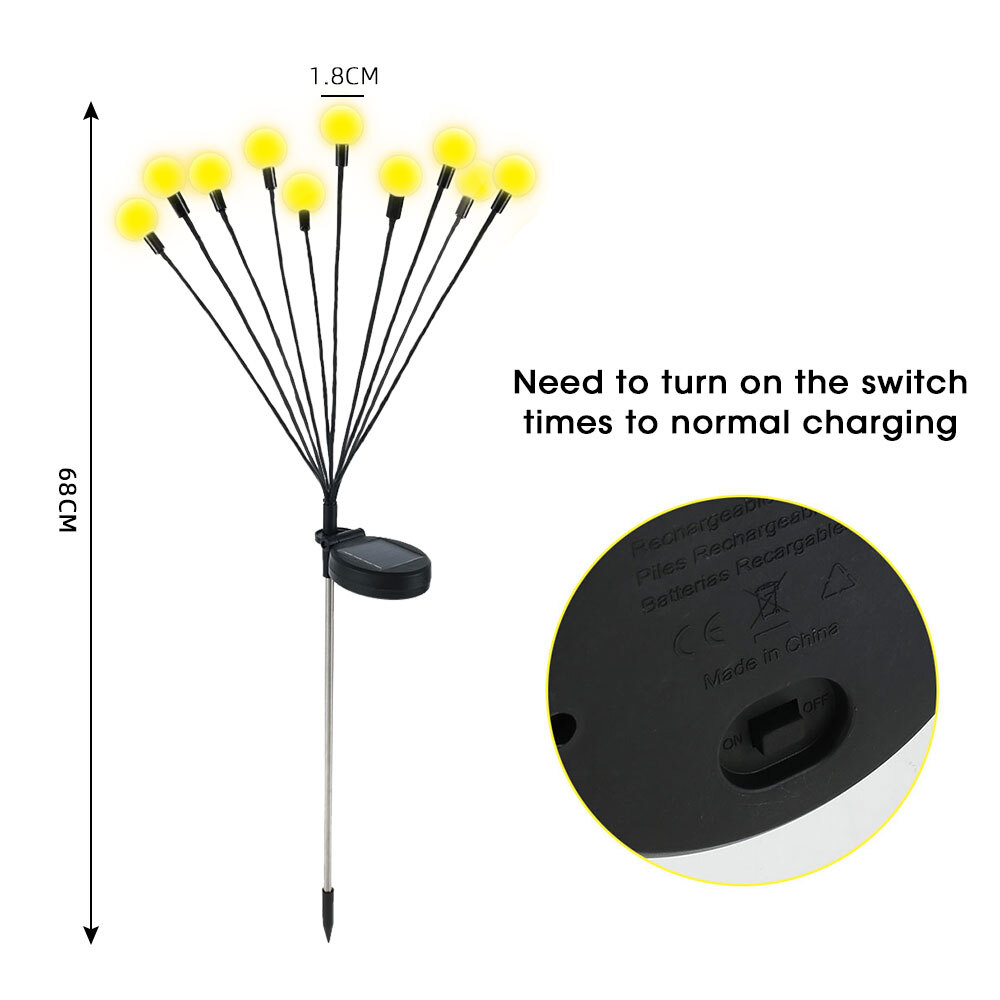 LED Solar Light Garden Outdoor Decor Landscape Light Firefly Garden