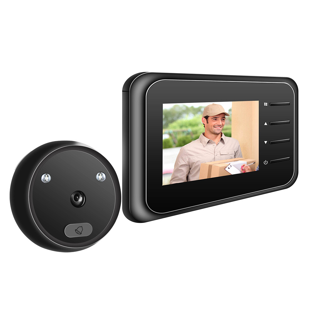 Door Peephole Security Camera Door Viewer IR Night Vision 120° Wide Angle M6J4
